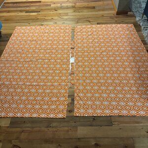 Orange Geometric Curtains 48x81